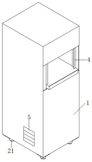 A self-dusting power cabinet with a resistant sound-absorbing structure