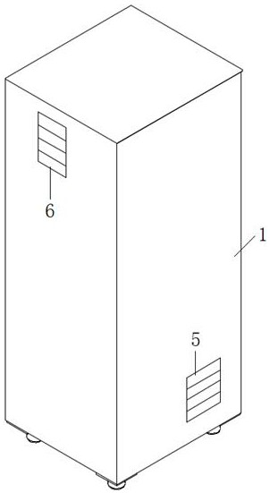 A self-dusting power cabinet with a resistant sound-absorbing structure