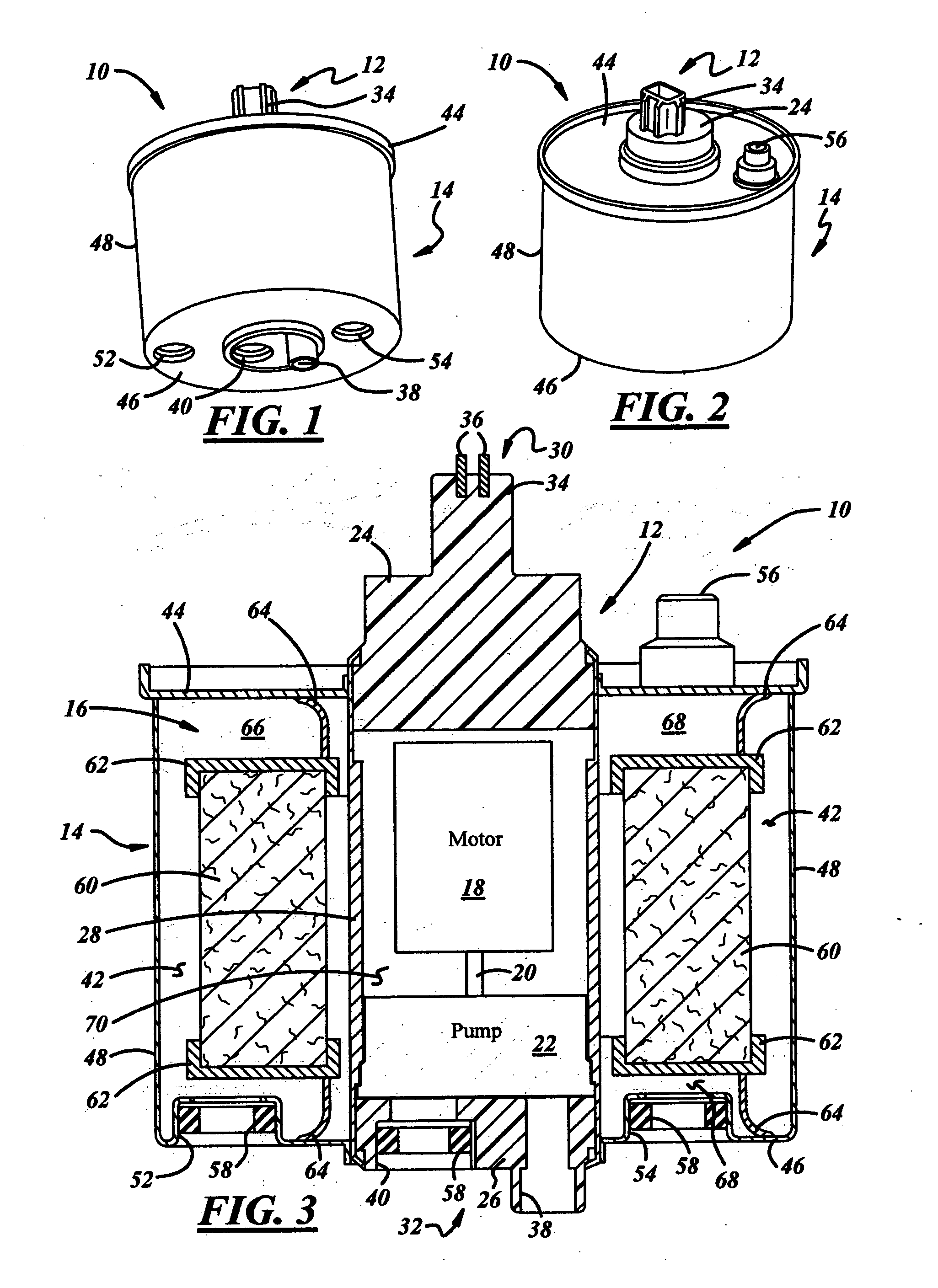 Fuel pump and filter assembly