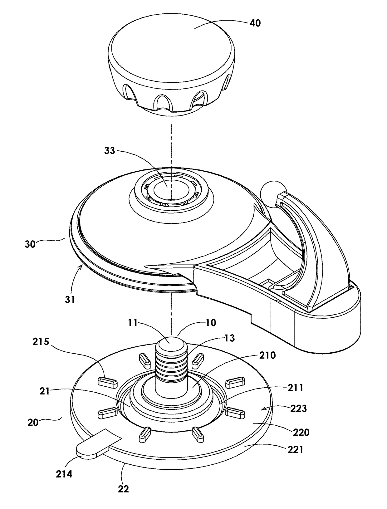 Vacuum retaining device capable of reuse