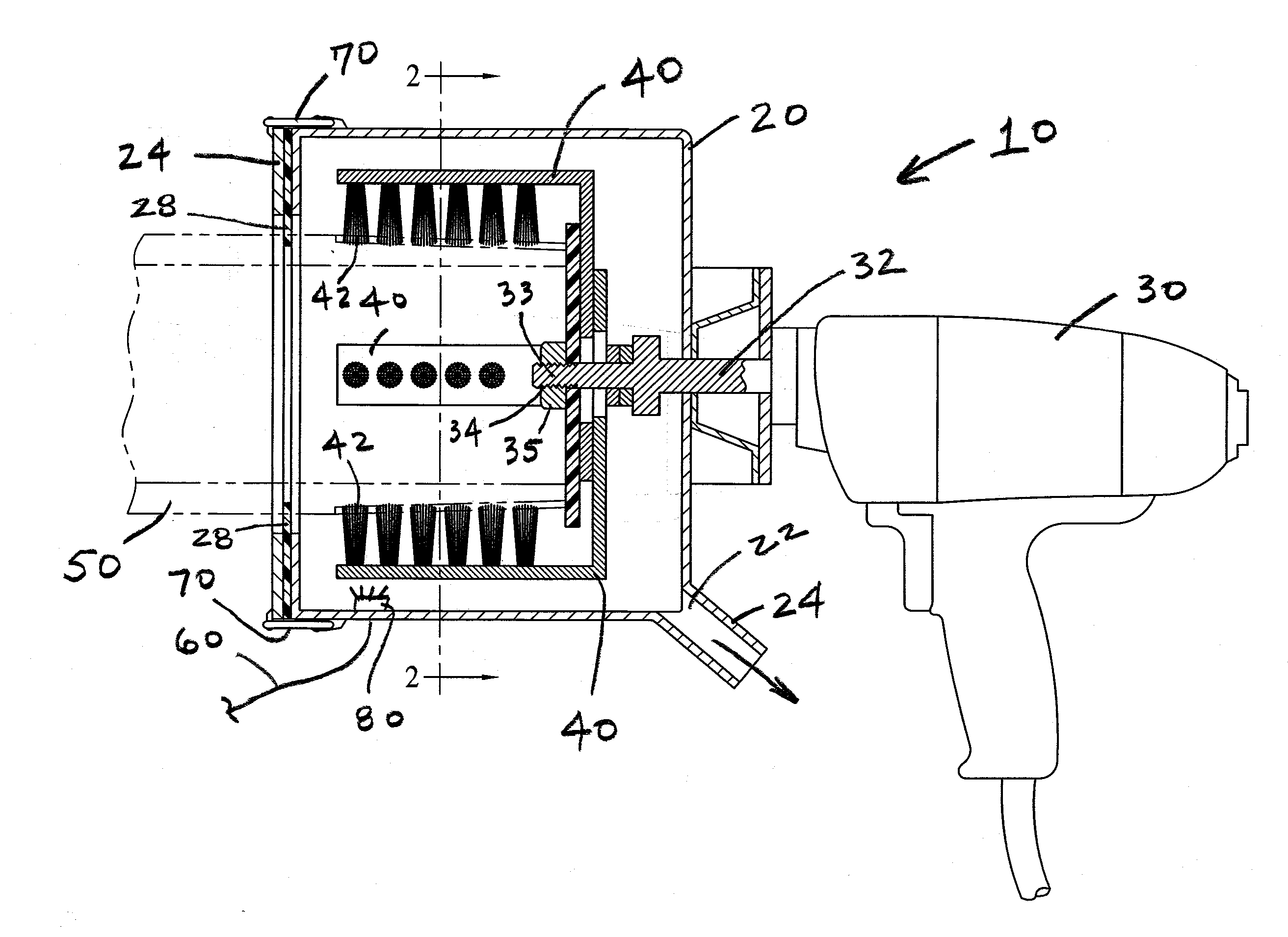 Thread Cleaning Apparatus Having Adjustable Diameter Brush Bases