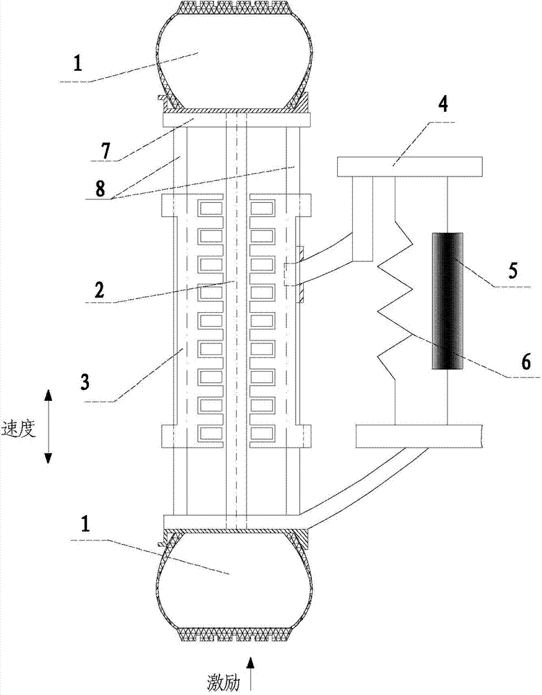 Linear motor shock absorber used for automobile in-wheel active suspension