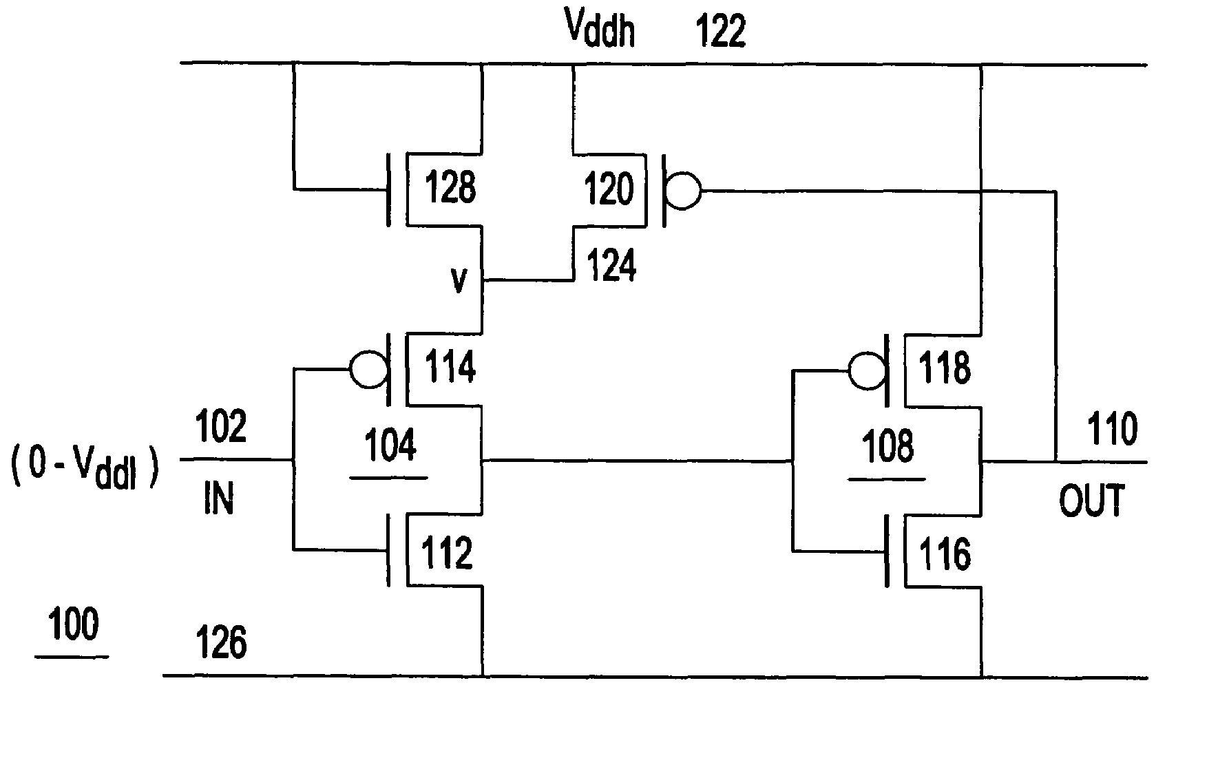 Single supply level converter