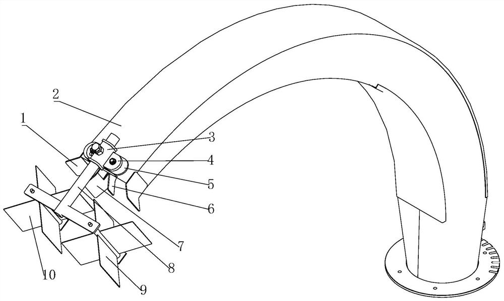 Shunting, guiding and uniform scattering device for realizing large-breadth-coverage returning of straw