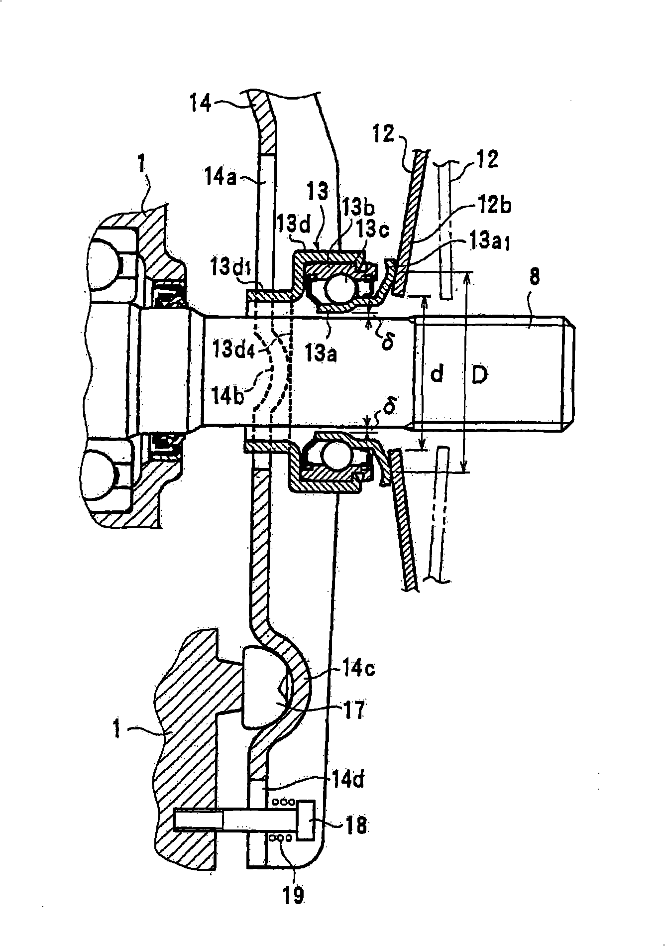 Supporting structure for supporting separation bearing