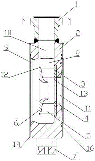 Middle discharge section of multi-outlet horizontal single-suction segmental multi-stage centrifugal pump