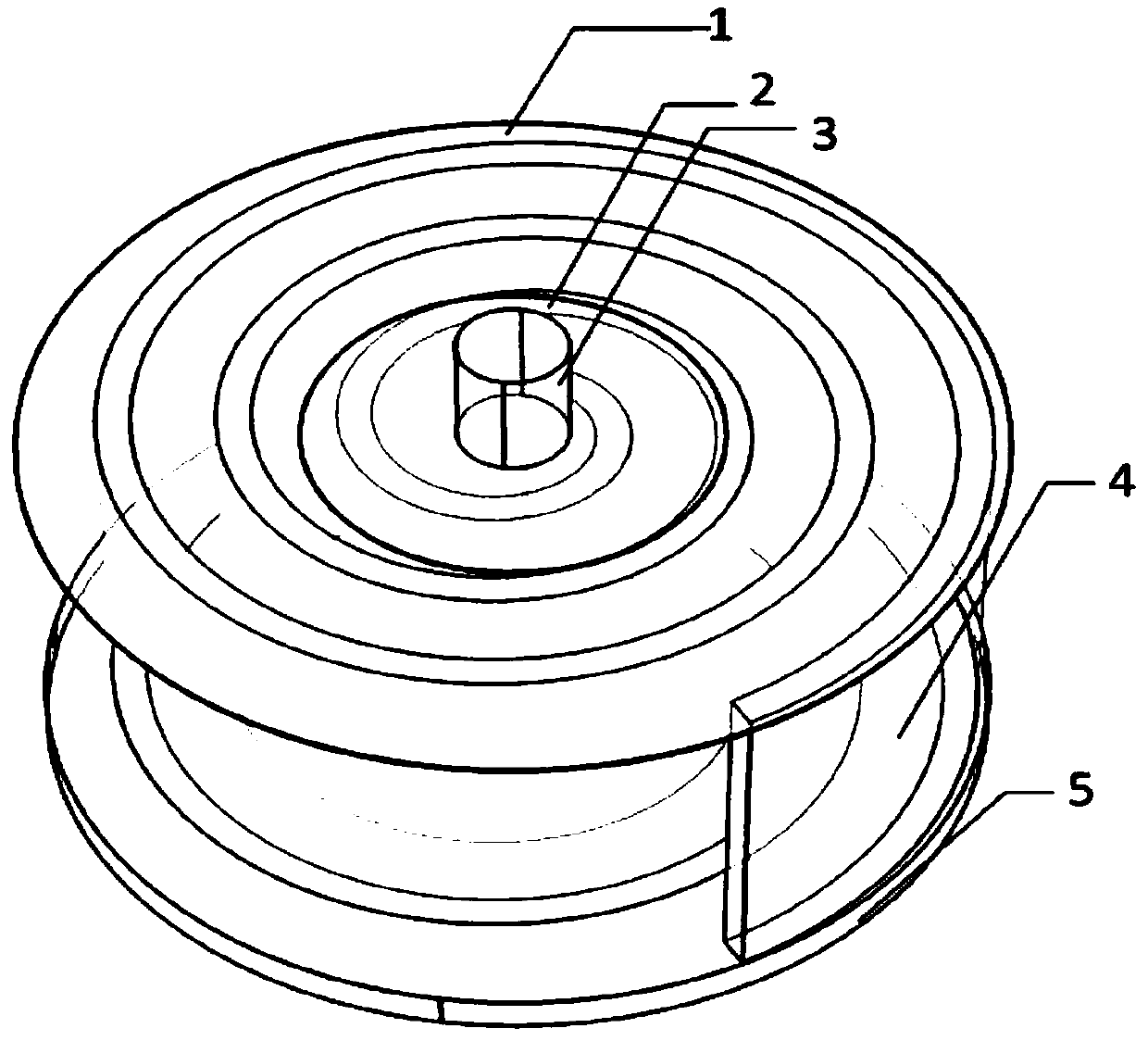 A compact acoustic wave power generation device for low frequency broadband