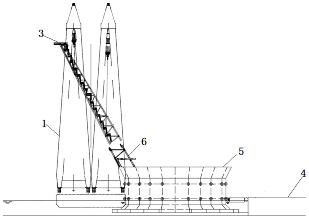 Method for hoisting FPSO flare tower by using floating crane