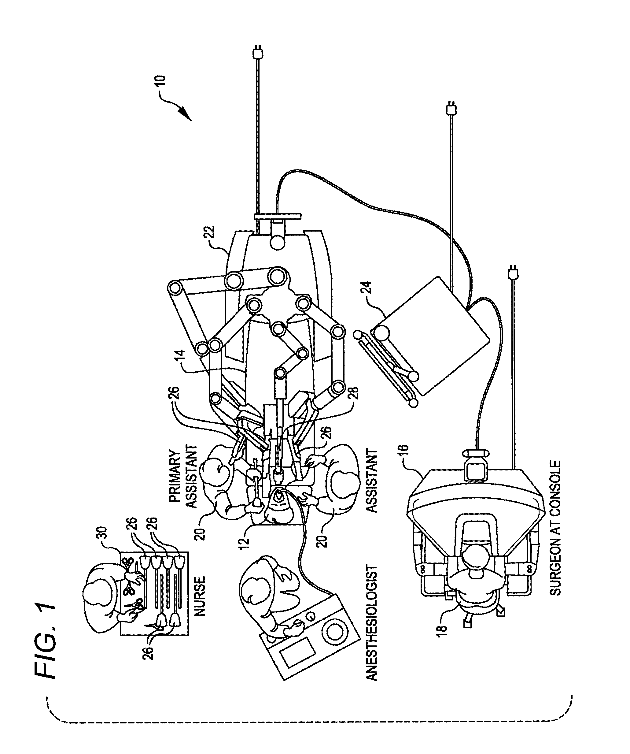 Movable surgical mounting platform controlled by manual motion of robotic arms