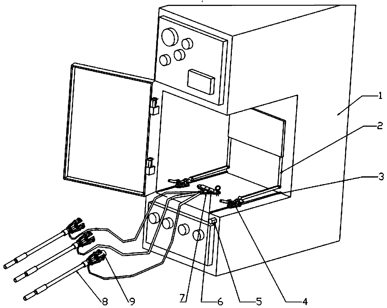 Adjustable centrally installed switchgear grounding device and method for using same