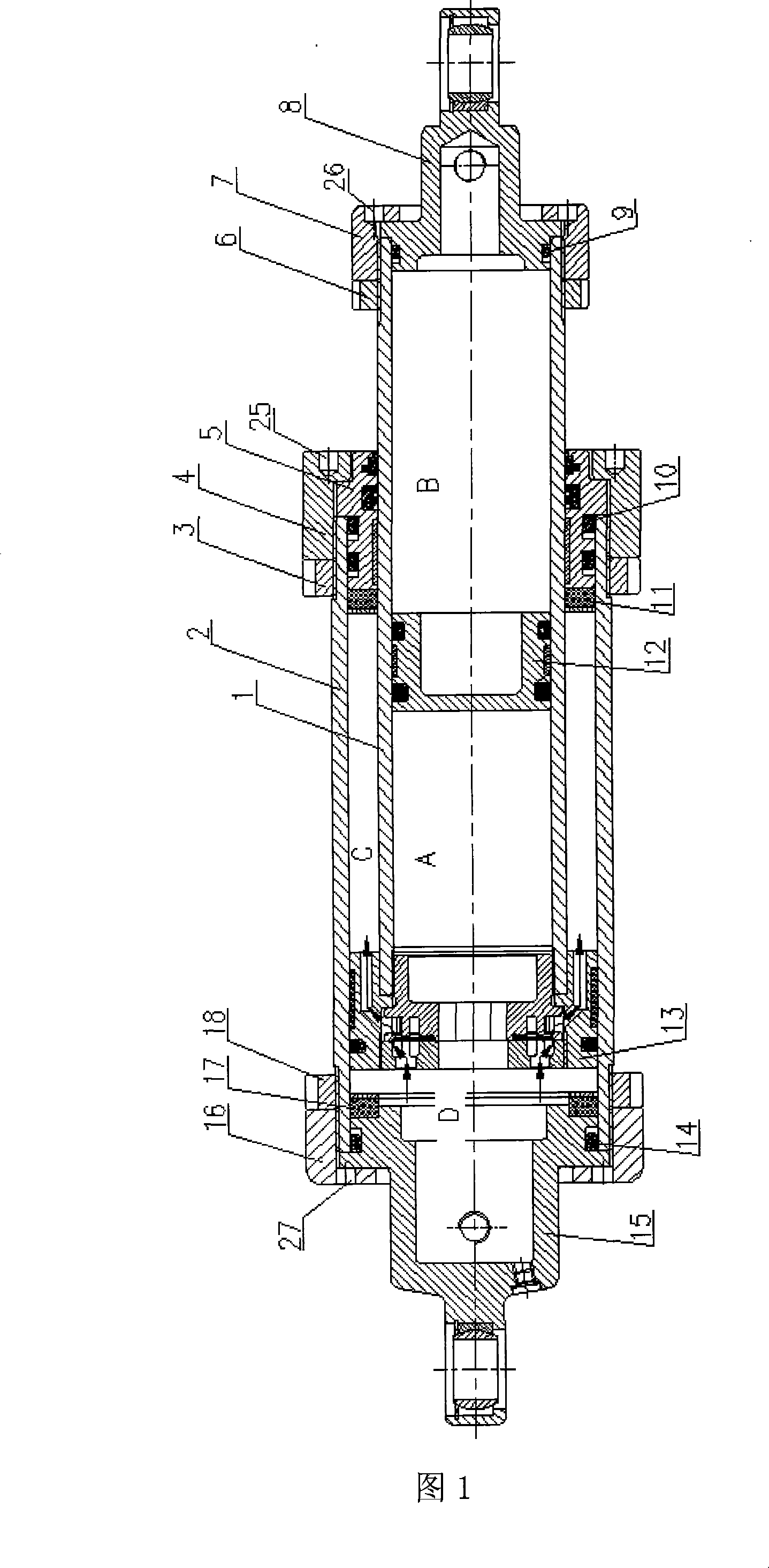 Combined piston of gas-oil spring