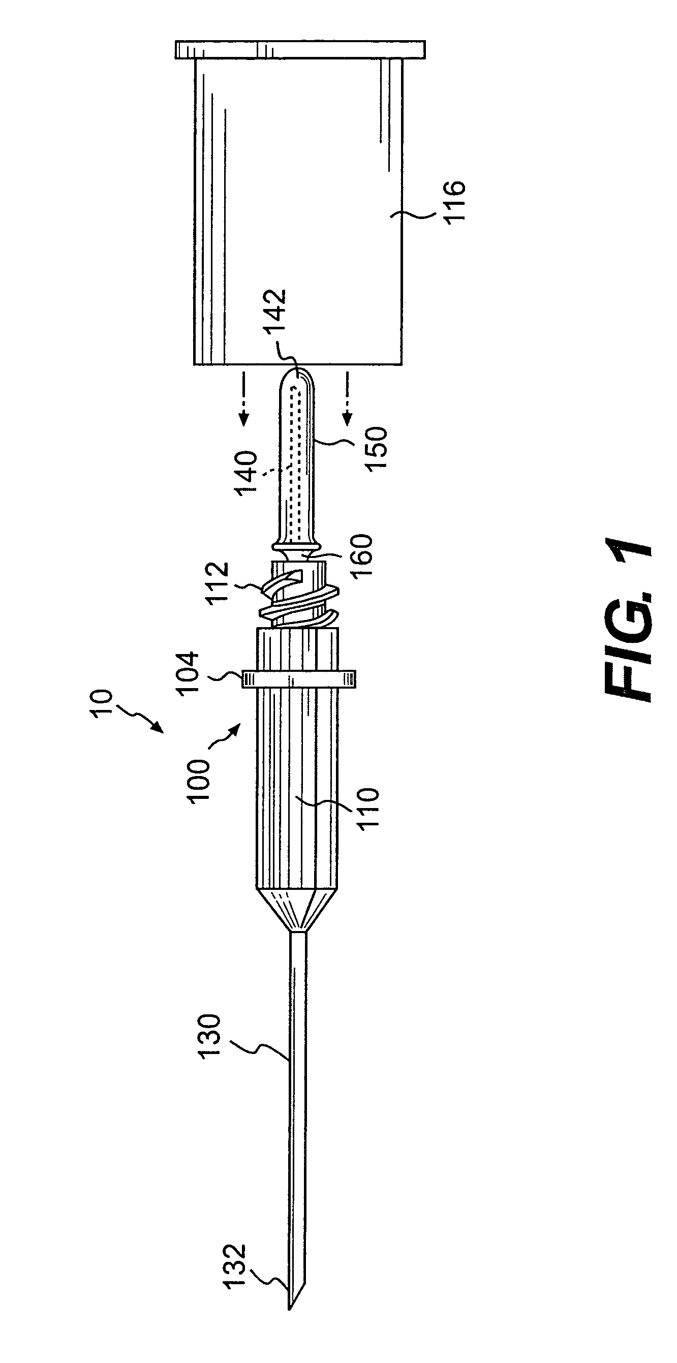 Blood drawing device with flash detection