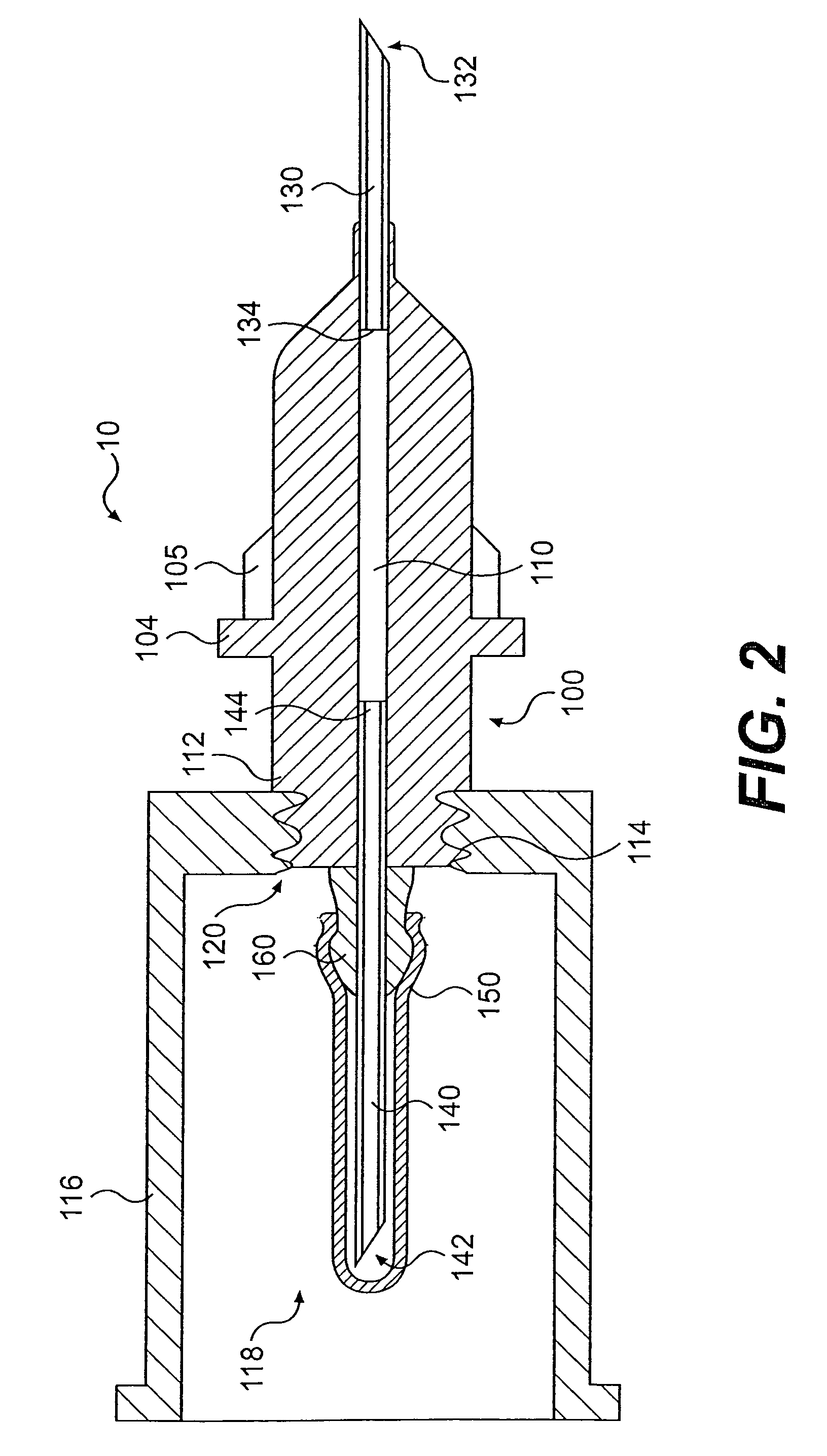 Blood drawing device with flash detection