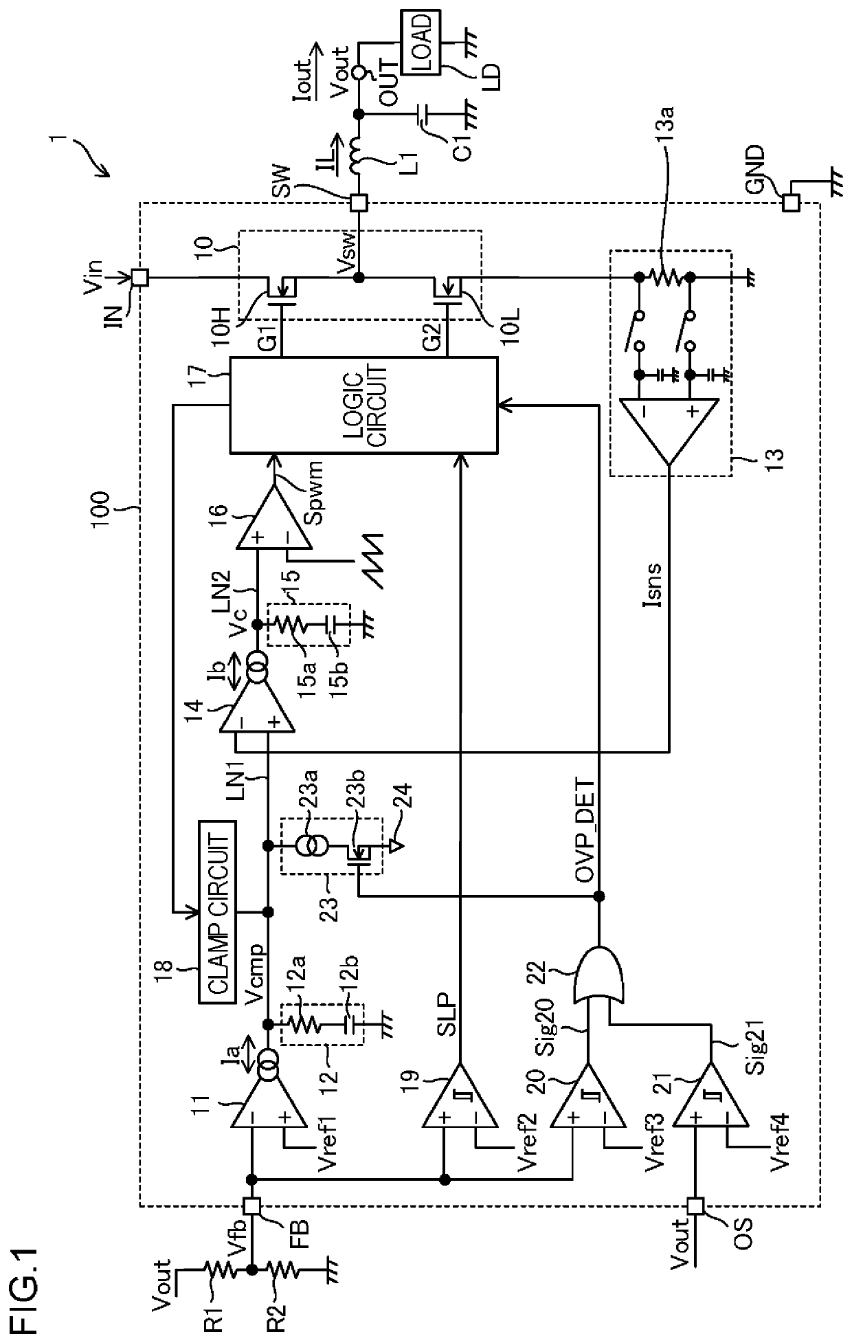 Switching power supply device and semiconductor device