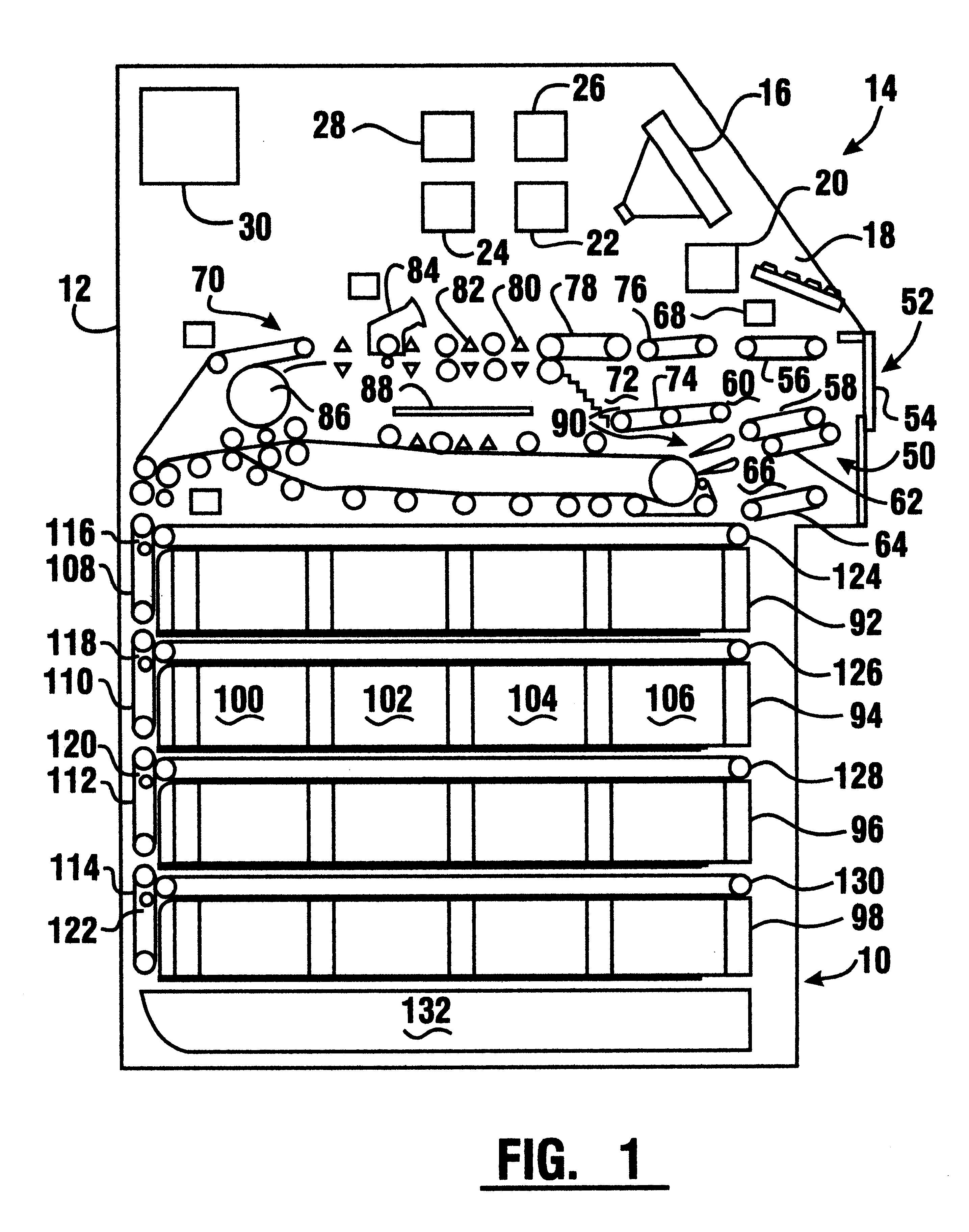 Document unstack system for currency recycling automated banking machine