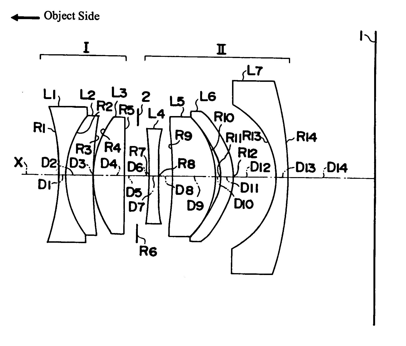 Large aperture wide-angle lens and camera including large aperture wide-angle lens