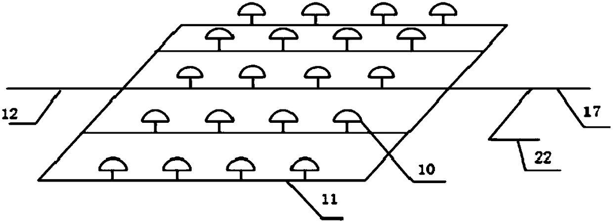 Water treatment device comprising circular pipe filling and use method