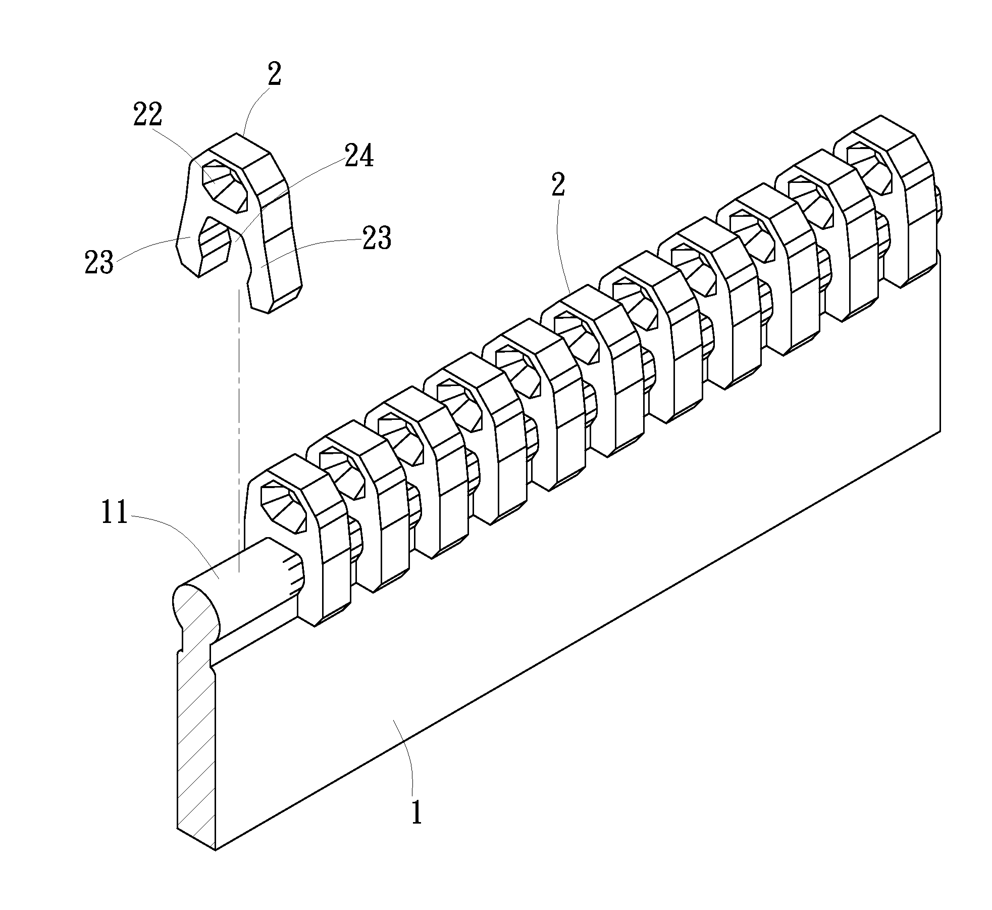 Zipper with stamped metal zipper teeth