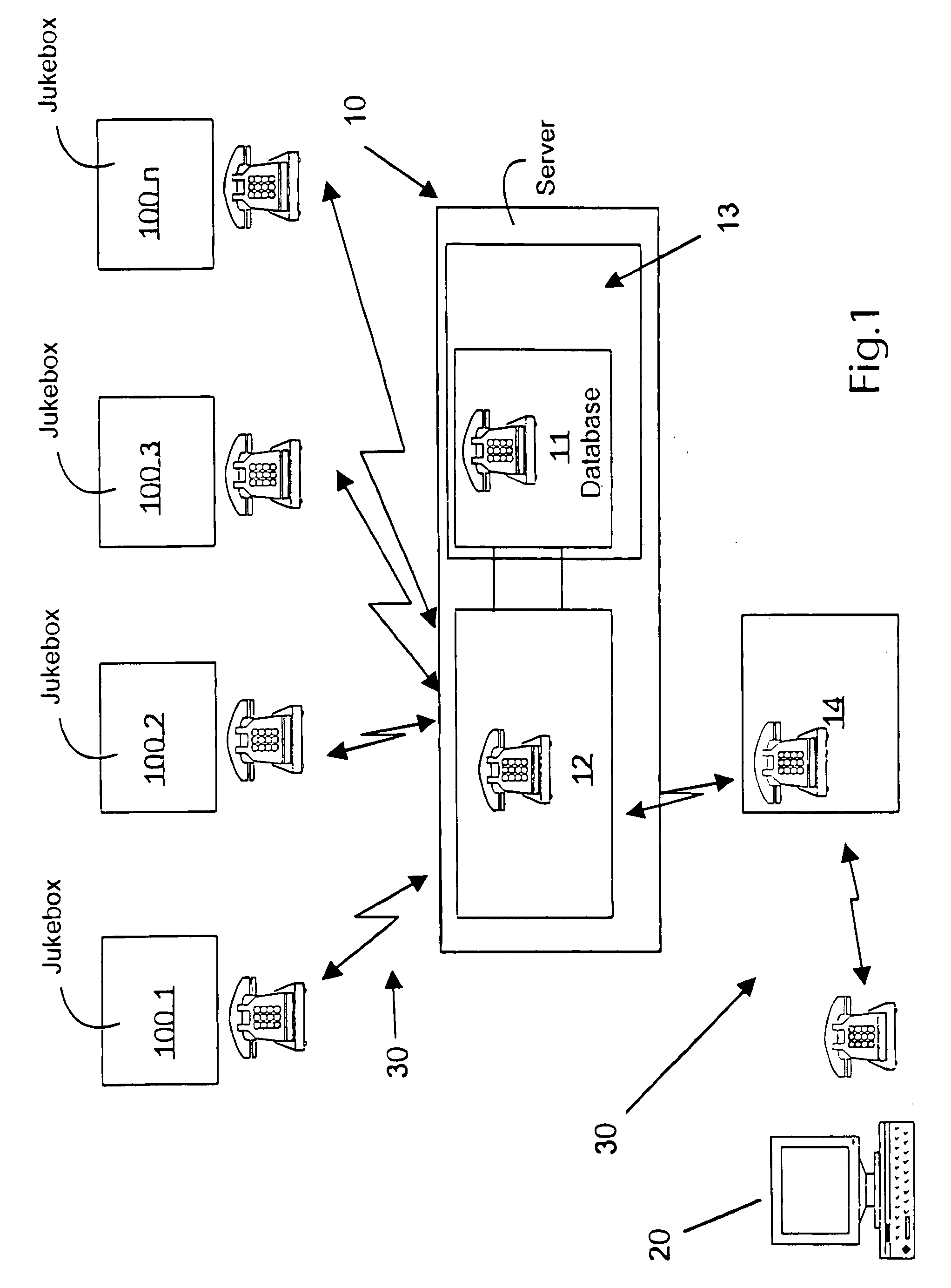 Device and process for remote management of a network of audiovisual information reproduction systems