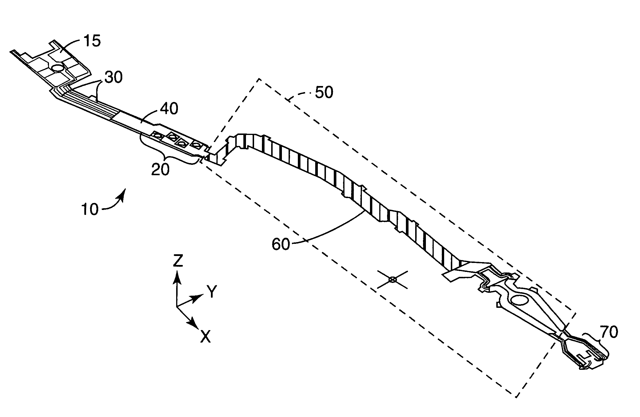 Flexible circuit with electrostatic damage limiting feature