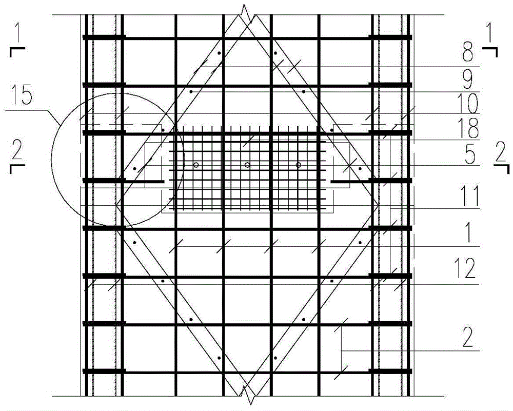 Bolted connection technique for prefabricated large plate shear wall provided with concealed bracing and construction method