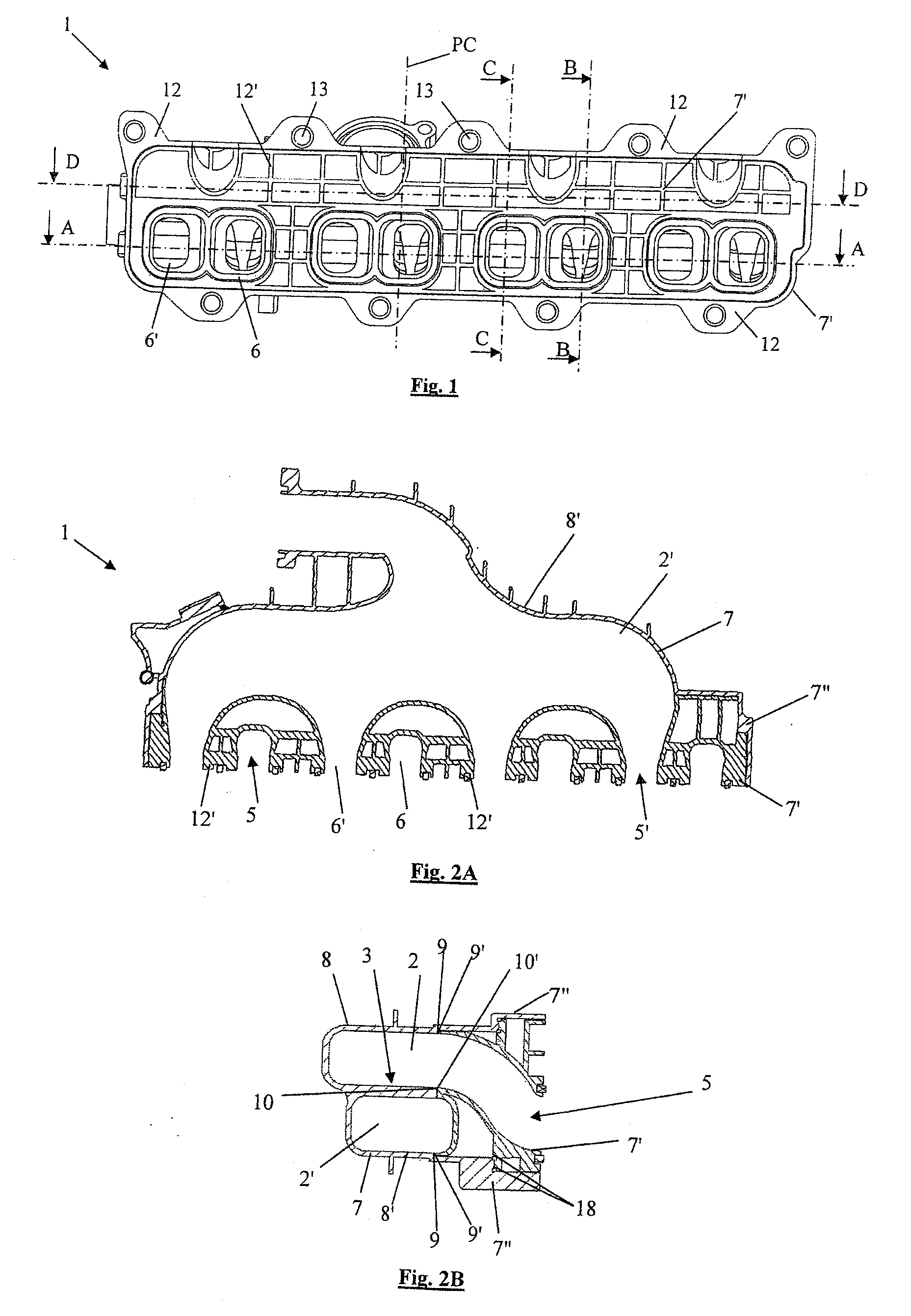 Double-plenum inlet manifold and vehicle incorporating such a manifold