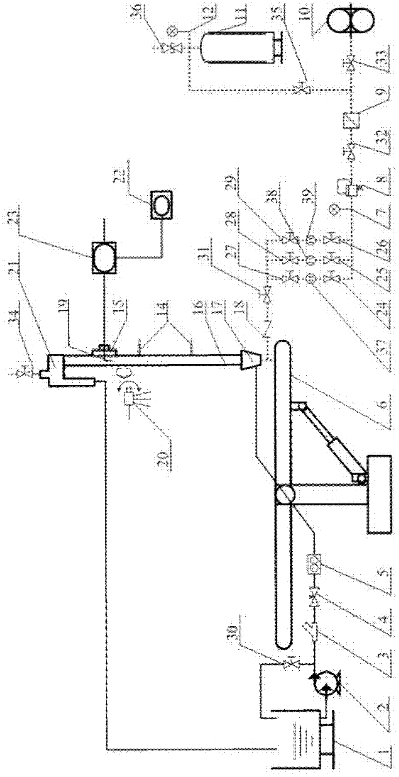 Two-phase flow interface parameter distribution characteristic experiment device under swinging condition