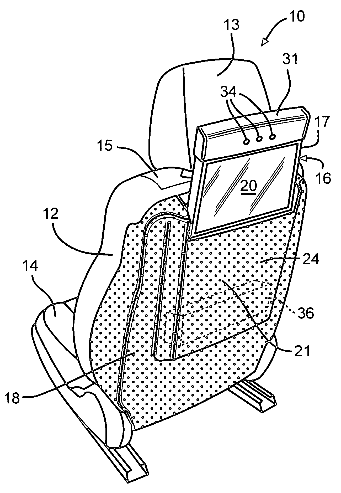 Vehicle seat having an electronic display mounted thereon