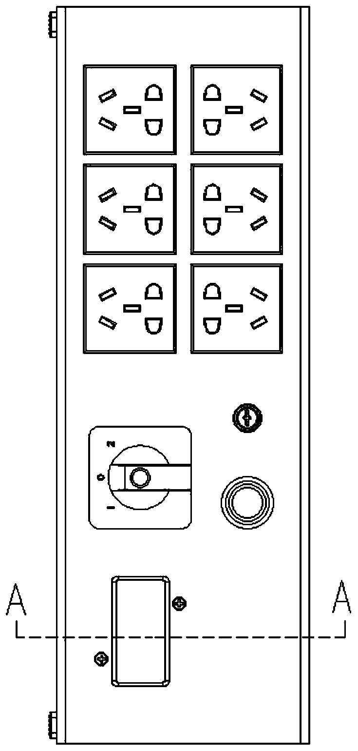 End pressure interface device for power distribution module and conductive copper bar in track-type bus