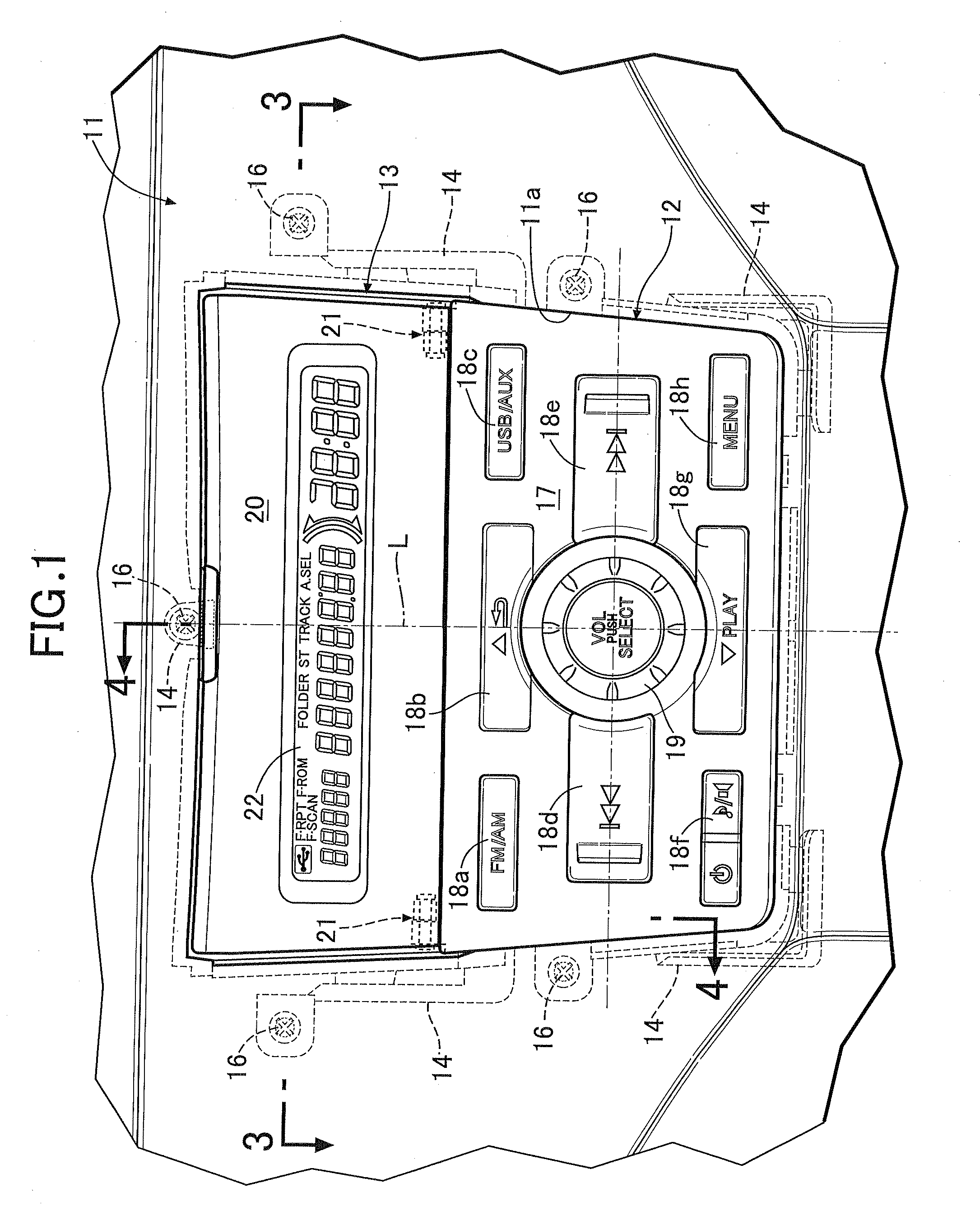 Audio apparatus for vehicle