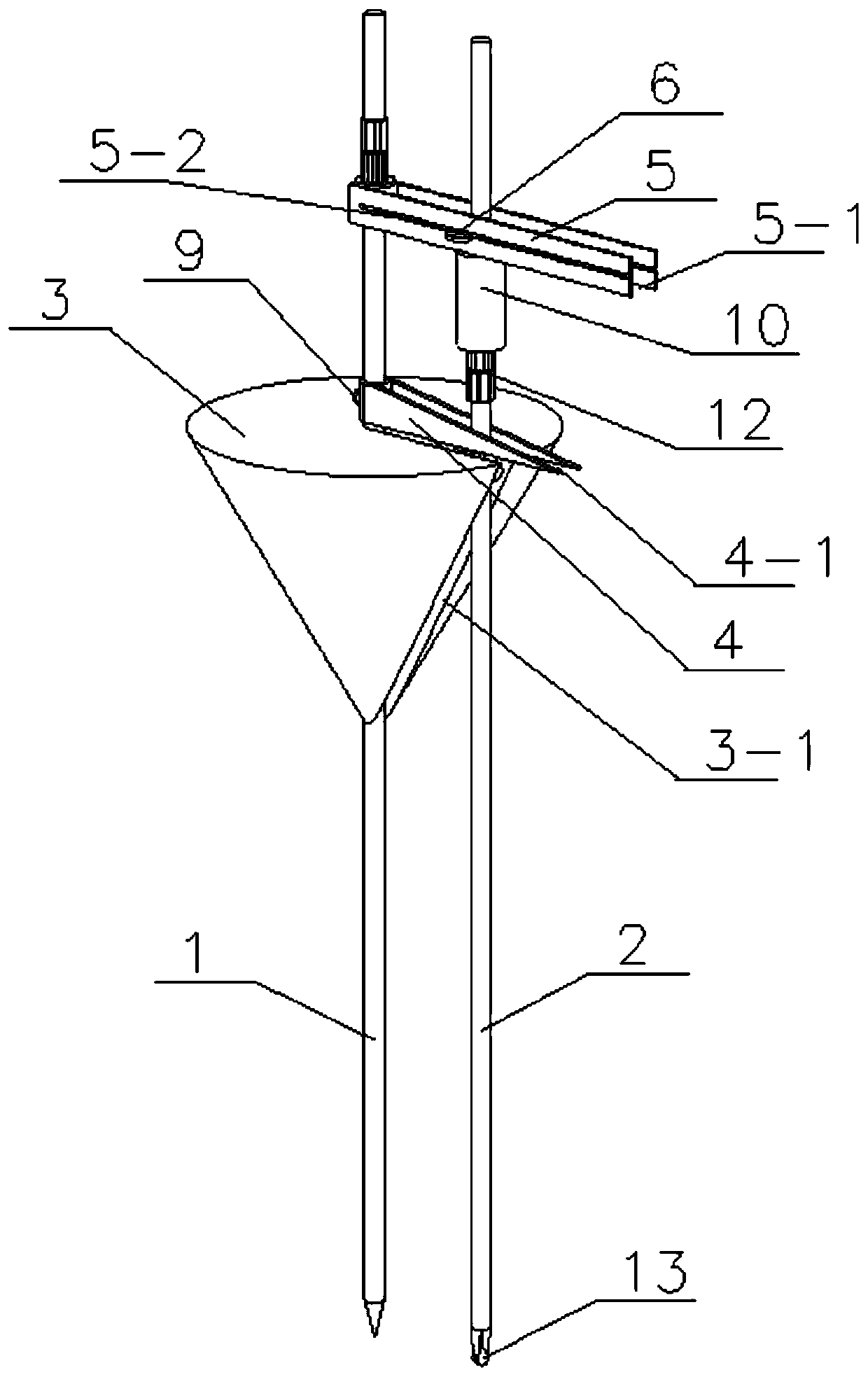 A Detection Tool for Measuring the Minor Diameter of the Conical Platform at the Inner End of a Deep Hole