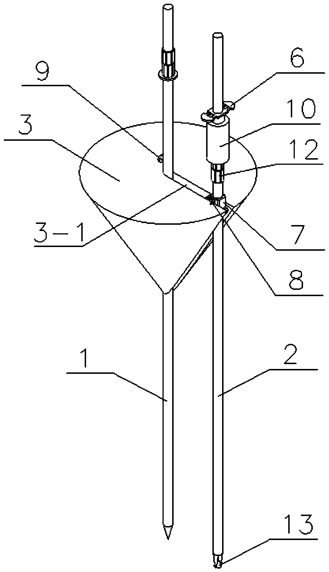 A Detection Tool for Measuring the Minor Diameter of the Conical Platform at the Inner End of a Deep Hole