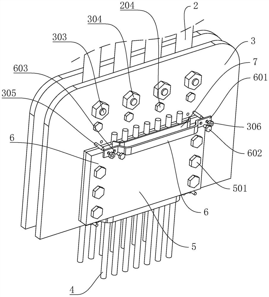 Rope head combination structure for indoor construction elevator