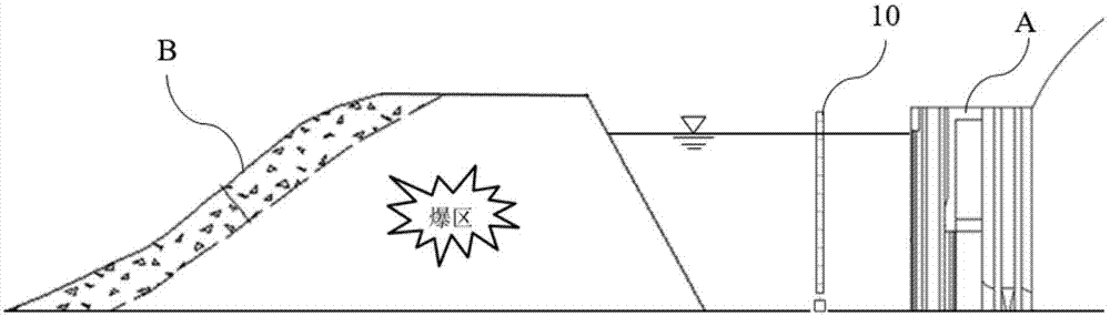 Underwater blasting impact wave protection device