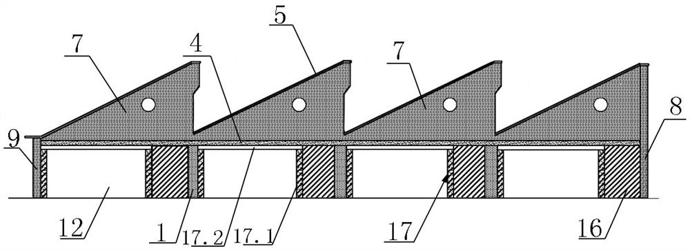 Rerepaired and reinforced brick factory building structure and construction method thereof