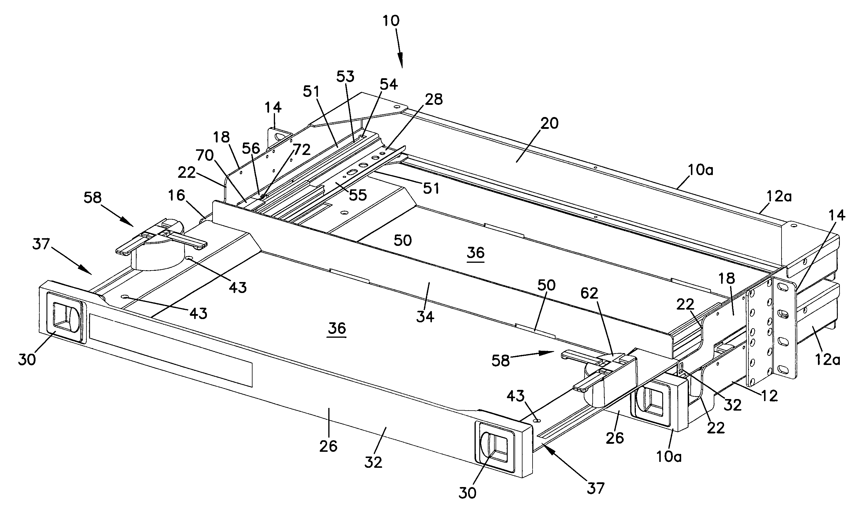 Cable management panel with sliding drawer