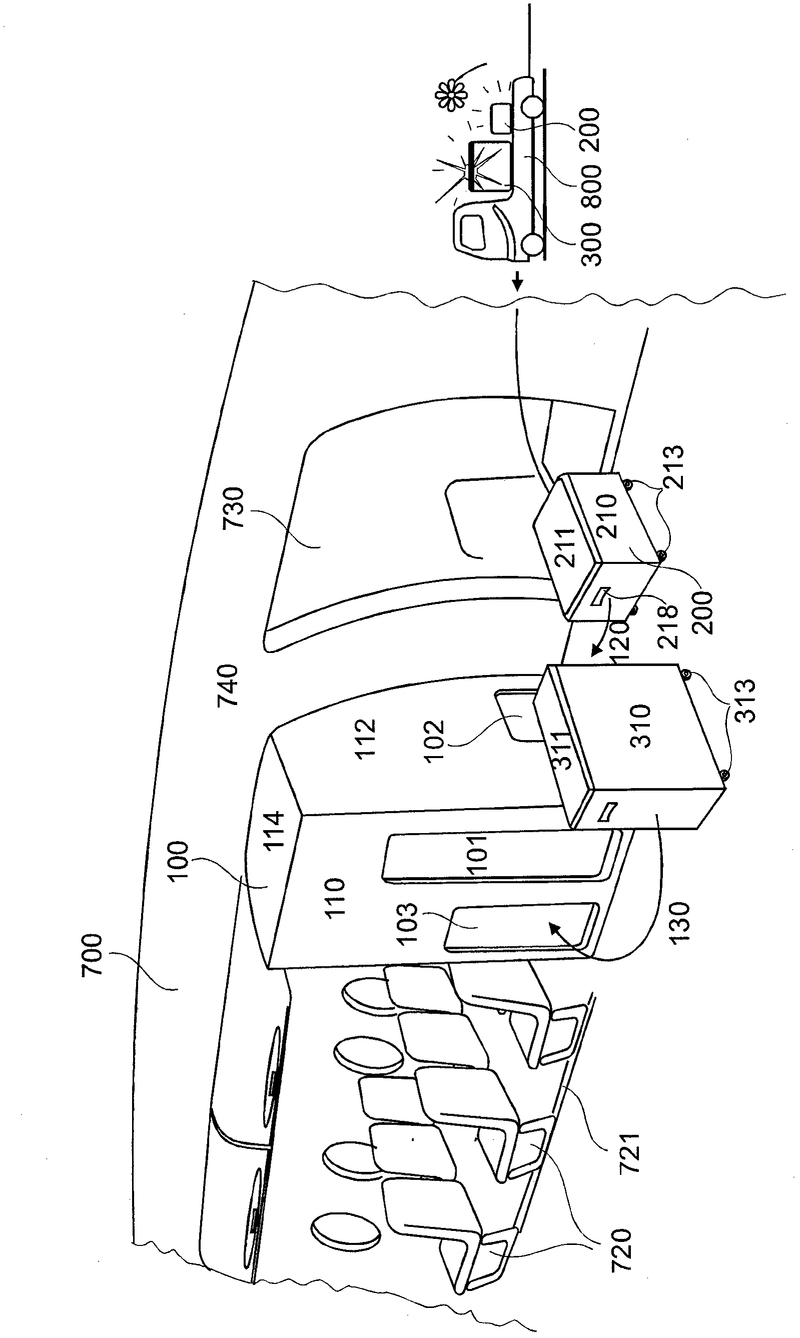 WC monument comprising a receiving region for a mobile sanitary unit