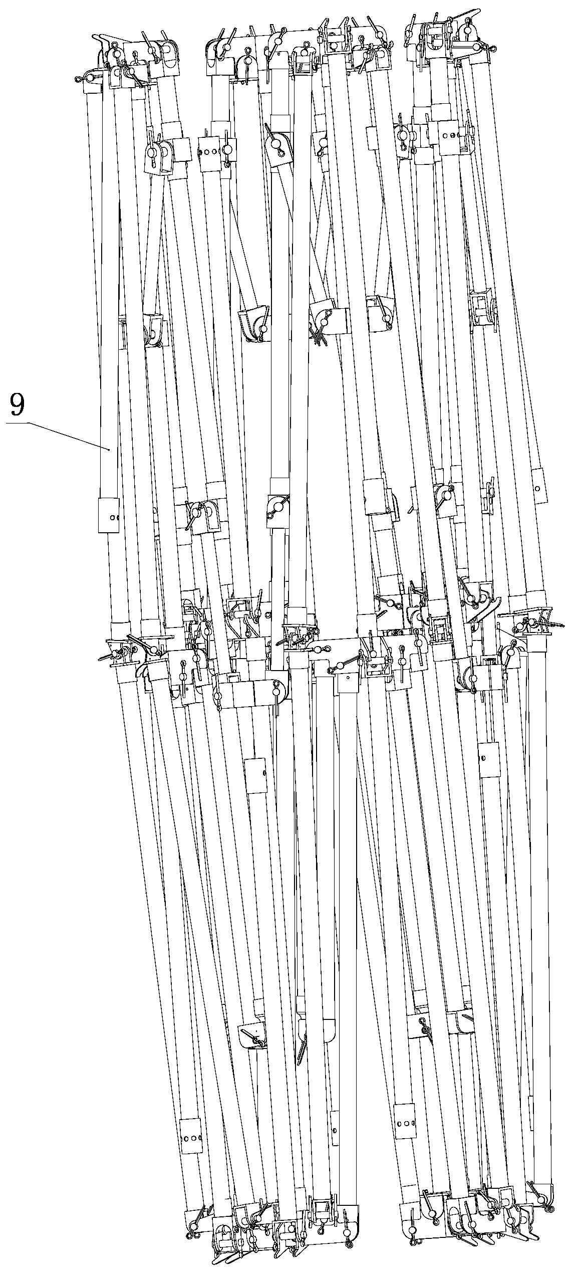 A cable-rod tensioning ring-shaped deployable antenna mechanism