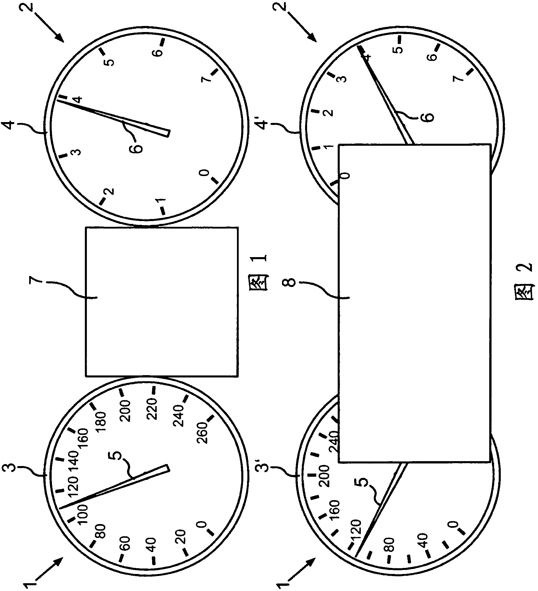 Method and device for displaying values in a vehicle