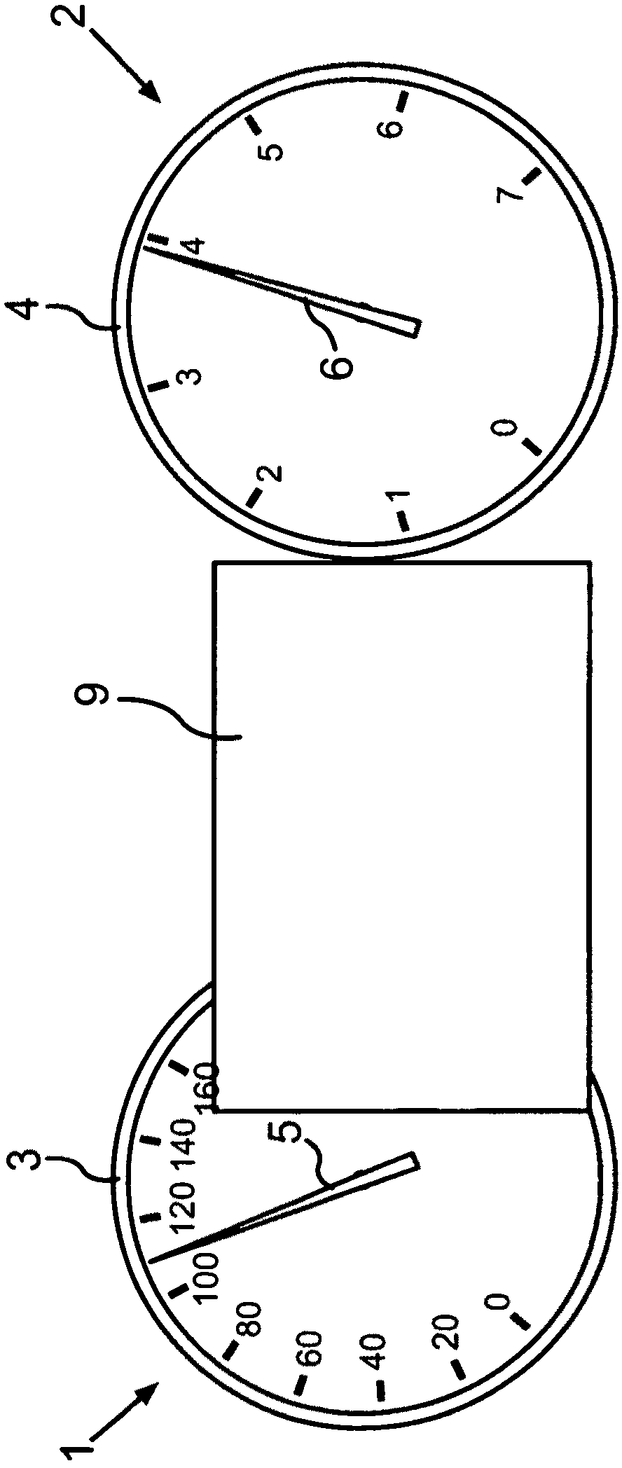 Method and device for displaying values in a vehicle