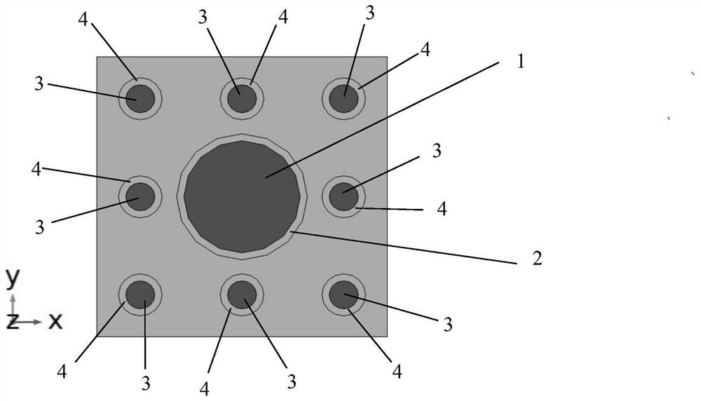 Low-frequency damping nine-sub-circular-pile earthquake meta-structure