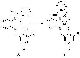 Asymmetric aluminum complex containing o-phenylenediamine group and its preparation method and application