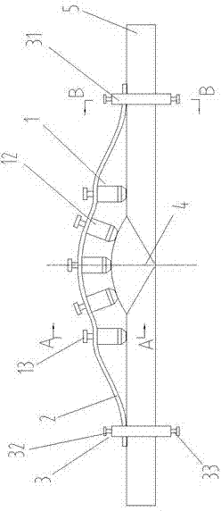 Sensor device for detecting welding line by ultrasonic guided waves and fixing method