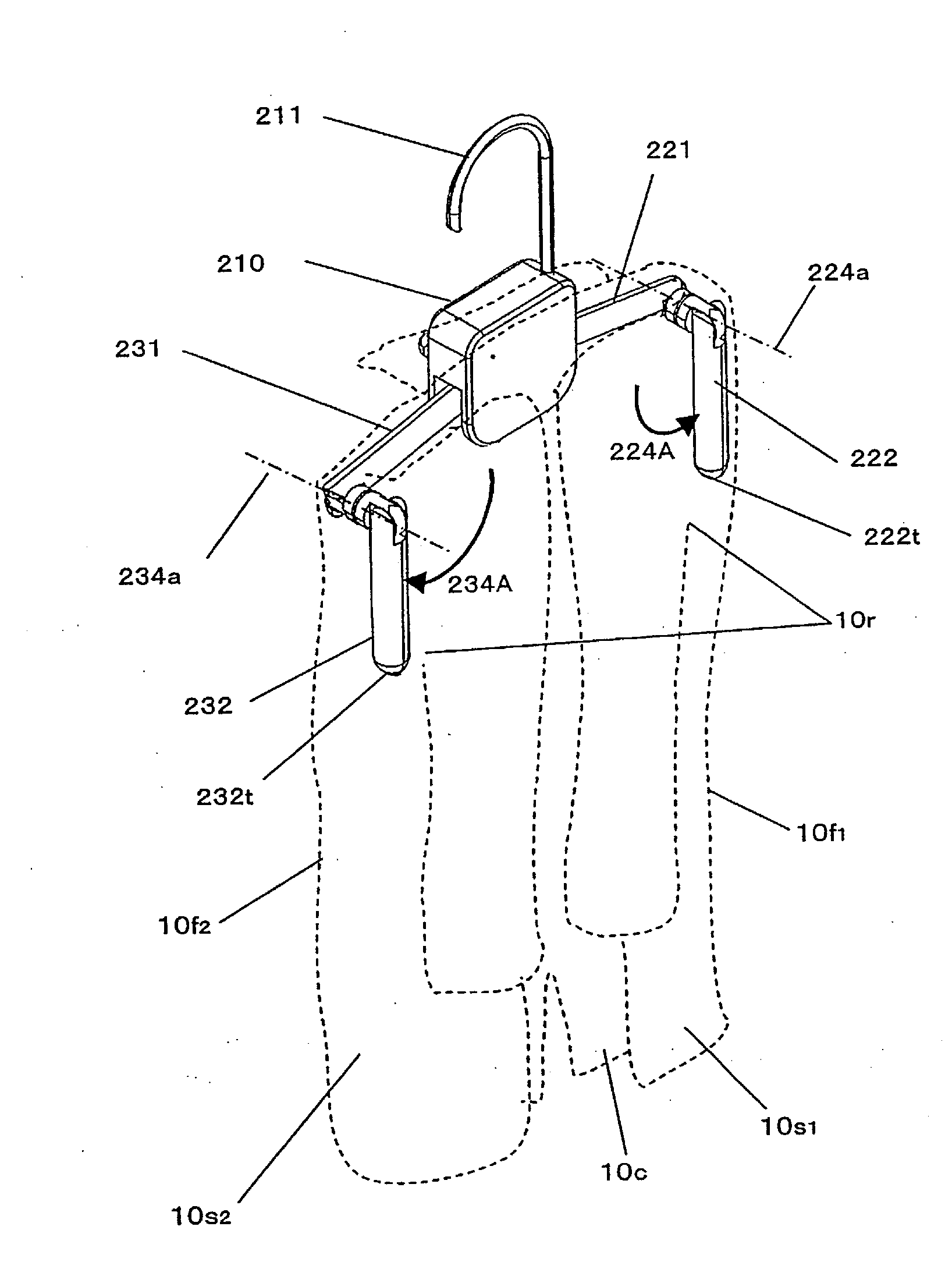 Hanger and clothes folding machine