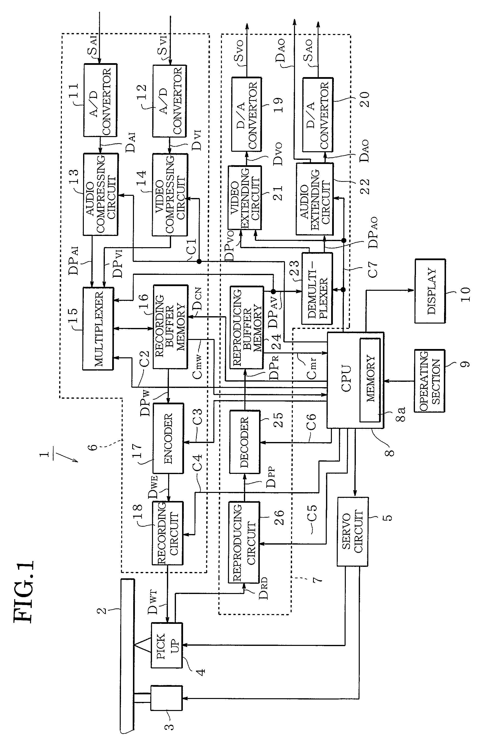 Recording medium and system for recording and reproducing the recording medium using control information that represents the number of sets of information composing the multiplexed audio information