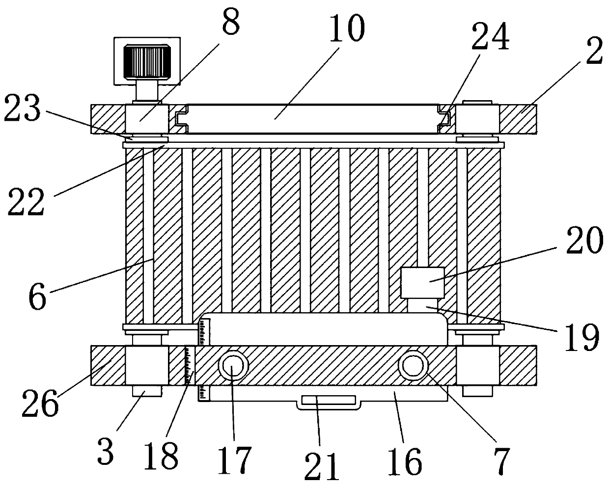 Conveying device for paperboard production