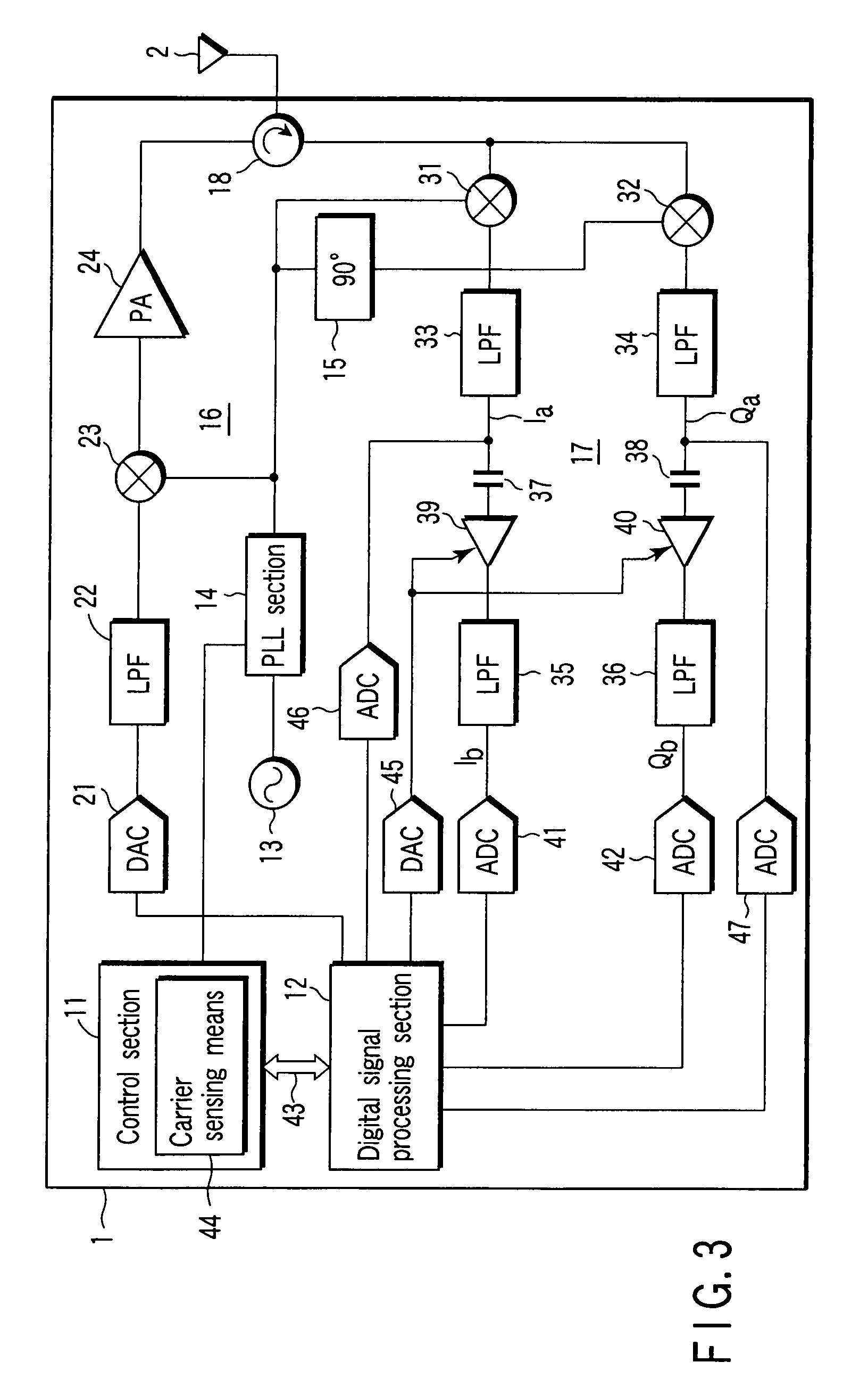 Quadrature demodulator and interrogator