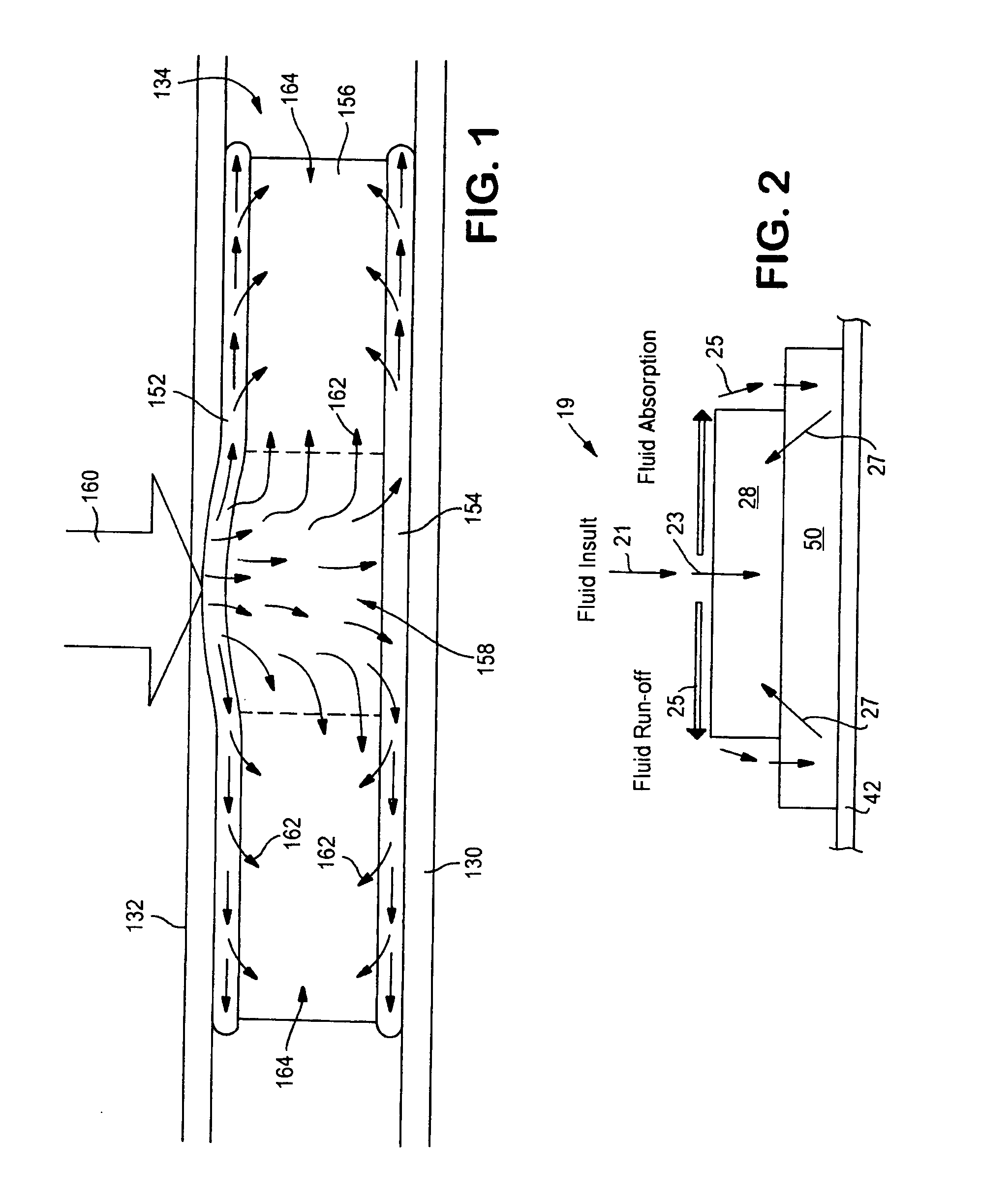 Absorbent article with improved fit and free liquid intake