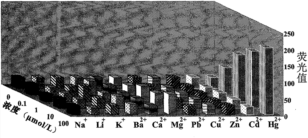 Mercury ion fluorescence detection method and kit