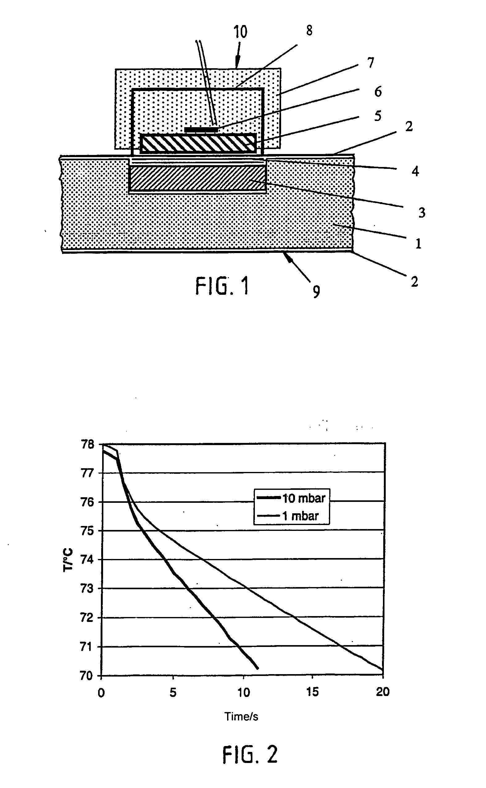 Determination of the gas pressure in an evacuated thermal insulating board (vacuum panel) by using a heat sink and test layer that are intergrated therein